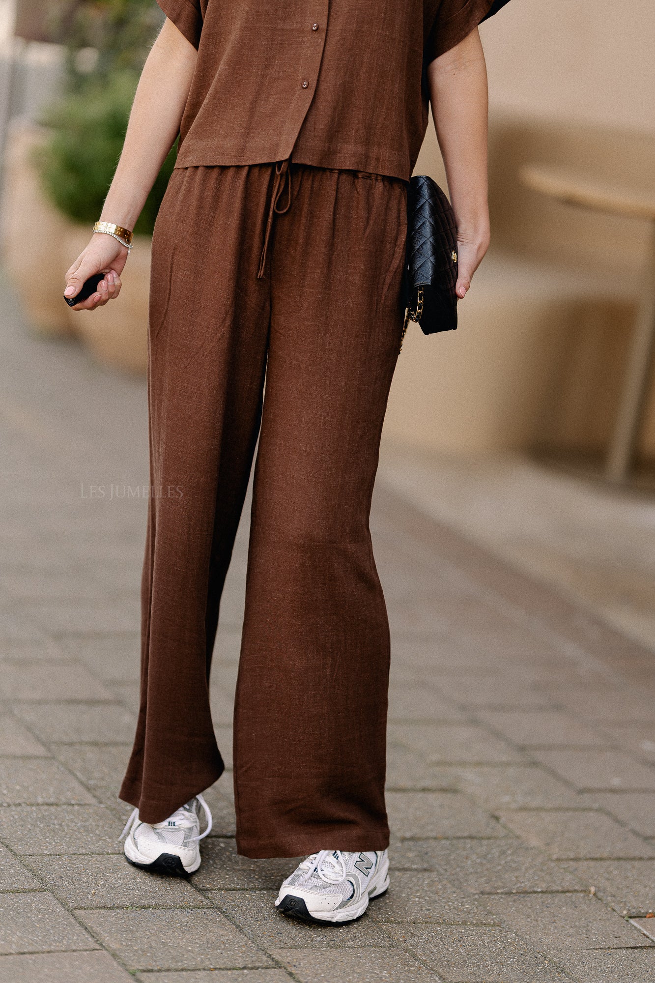 SLFViva-Gulia HW long linen pant chestnut