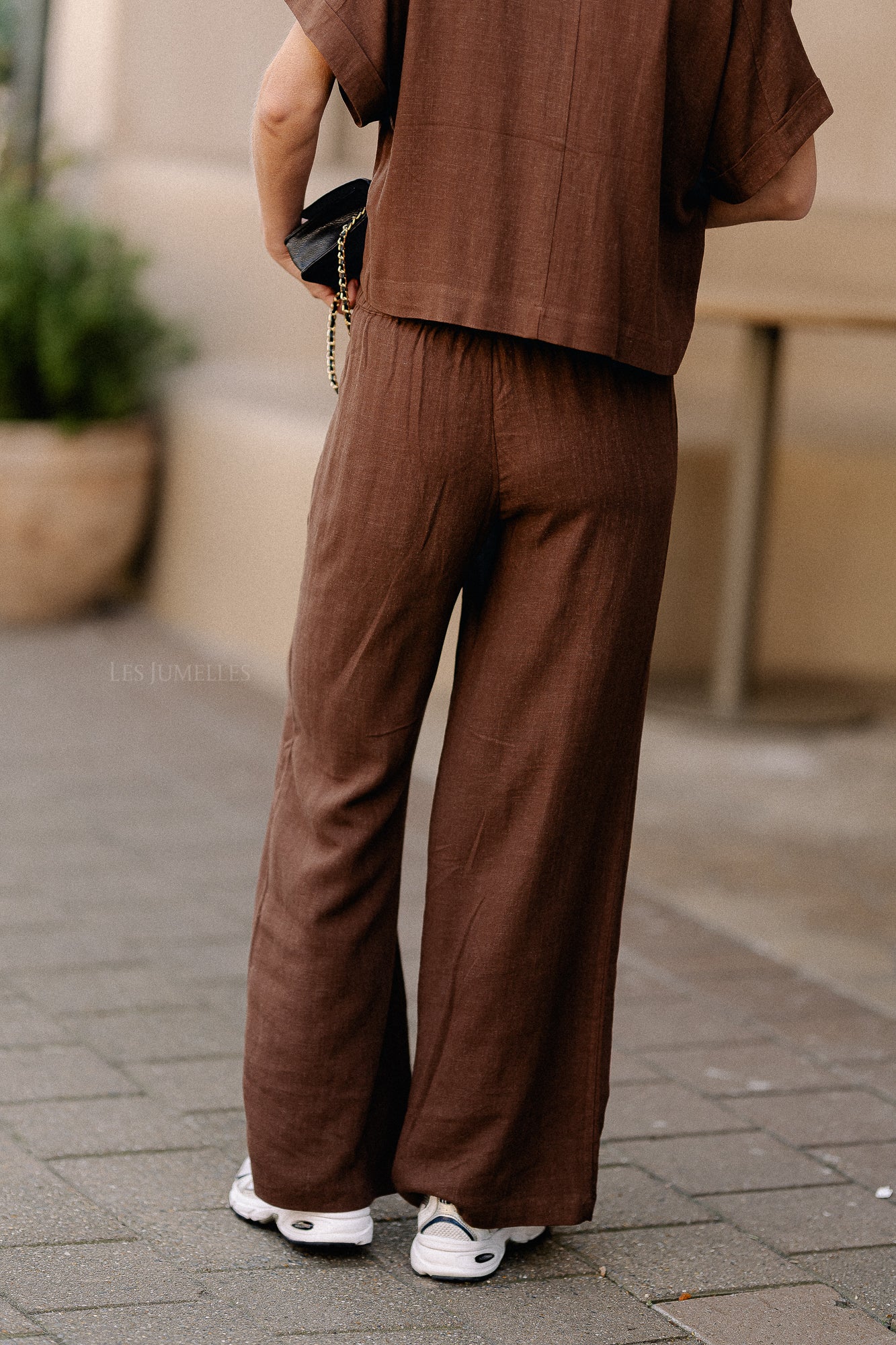 SLFViva-Gulia HW long linen pant chestnut