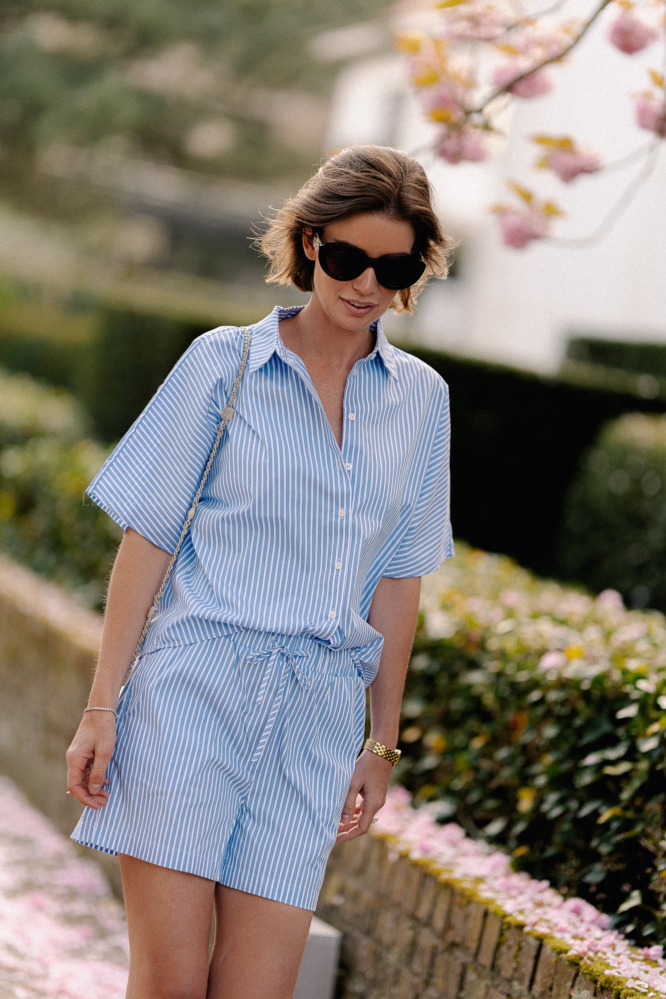 OBJTutta 2/4 LO shirt blue/white