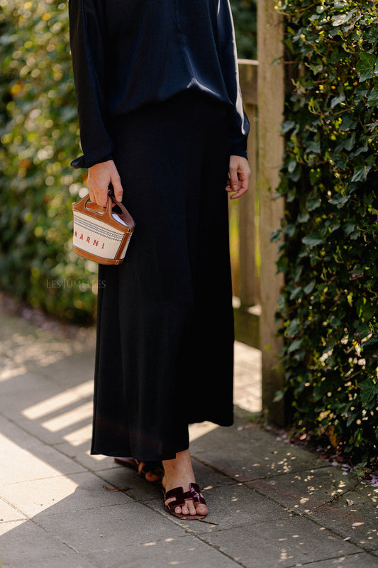 Les Jumelles Manon satin skirt navy