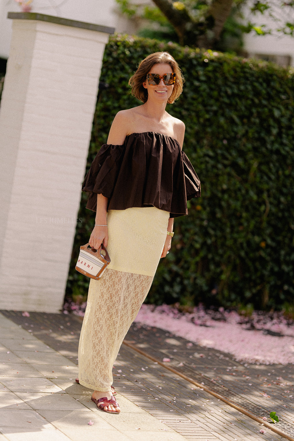 YASCura HW ankle lace skirt french vanilla