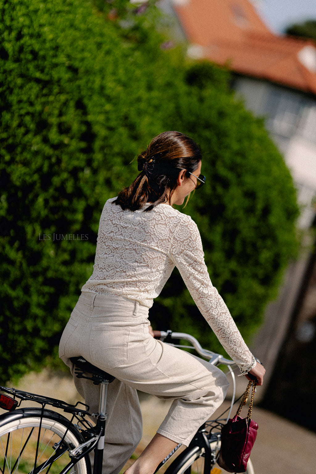 Magalie lace top ecru