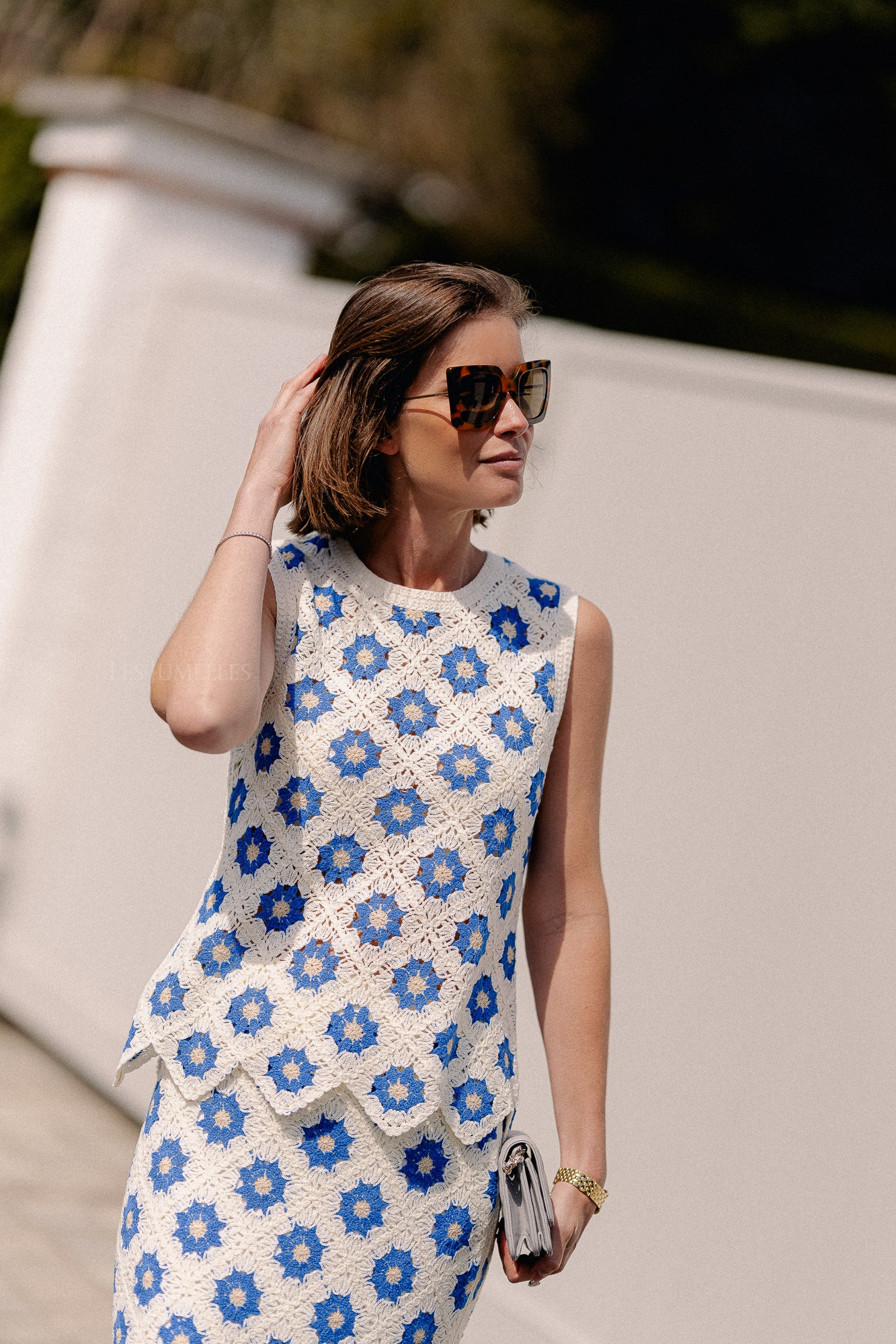 YASBalis SL crochet top birch/super sonic