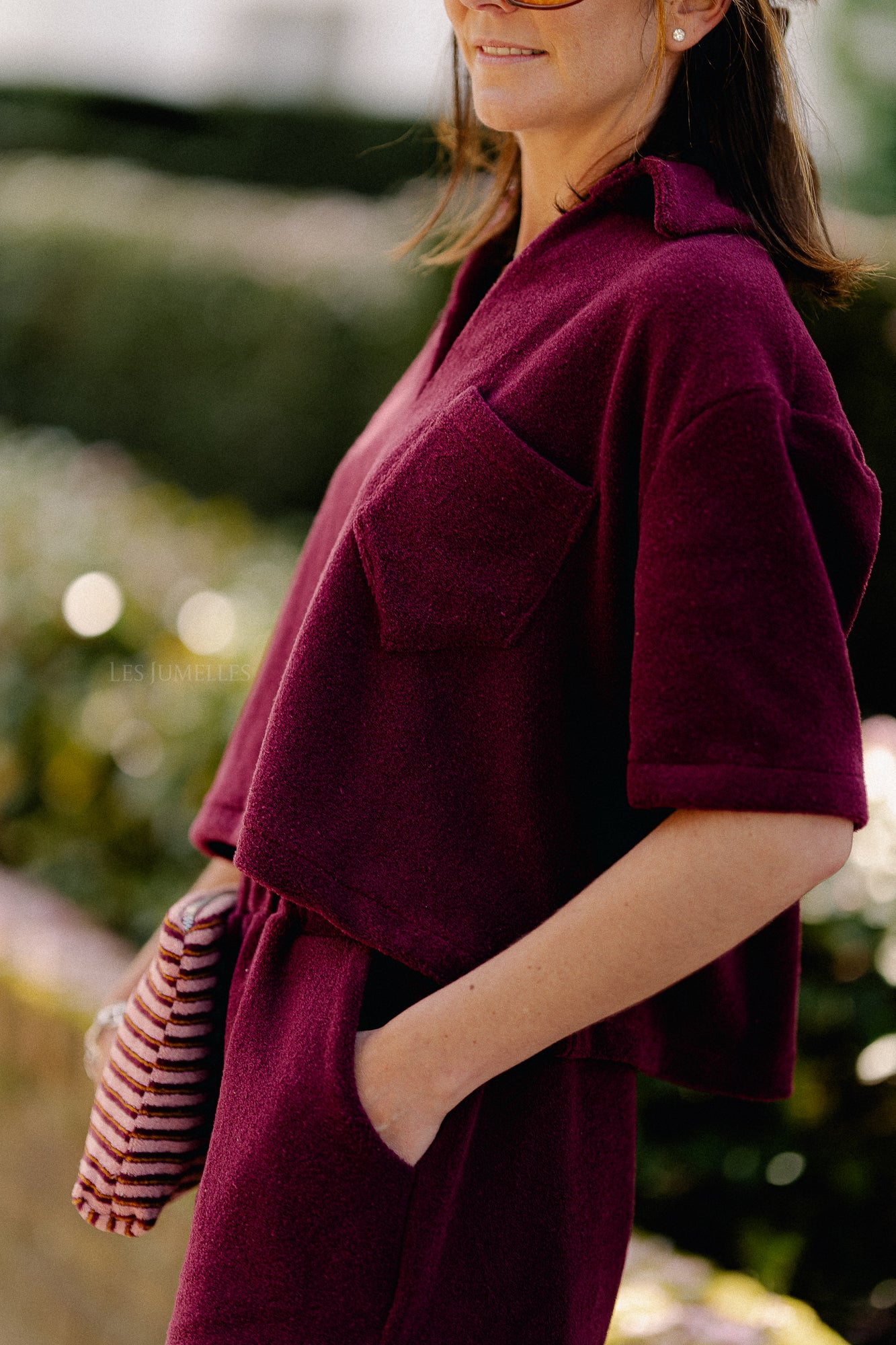 Maggie SS blouse burgundy