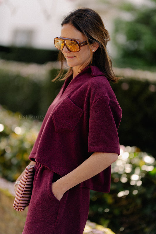 Les Jumelles Maggie SS blouse burgundy