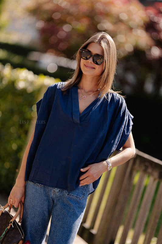 Les Jumelles Portia blouse navy