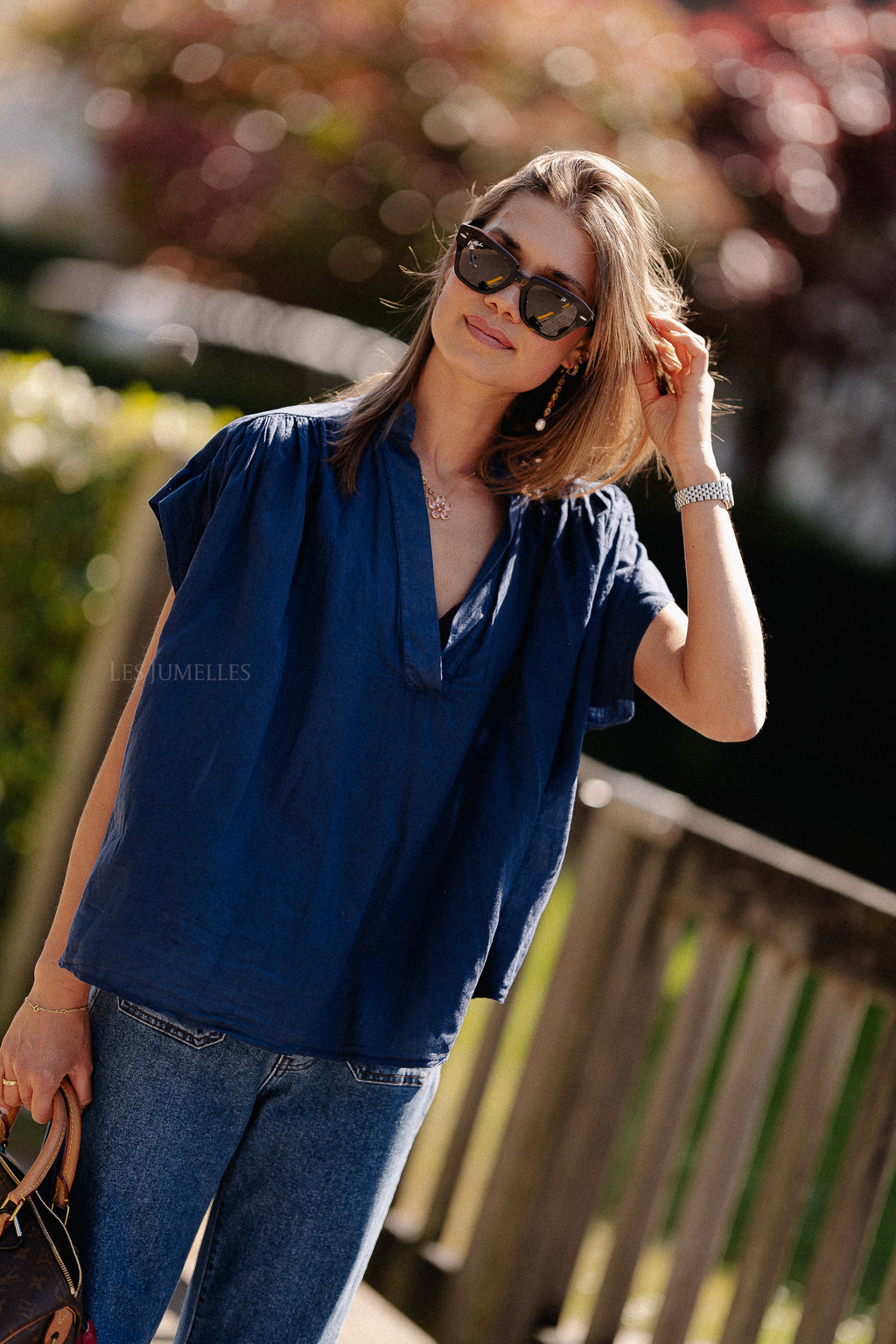 Portia blouse navy