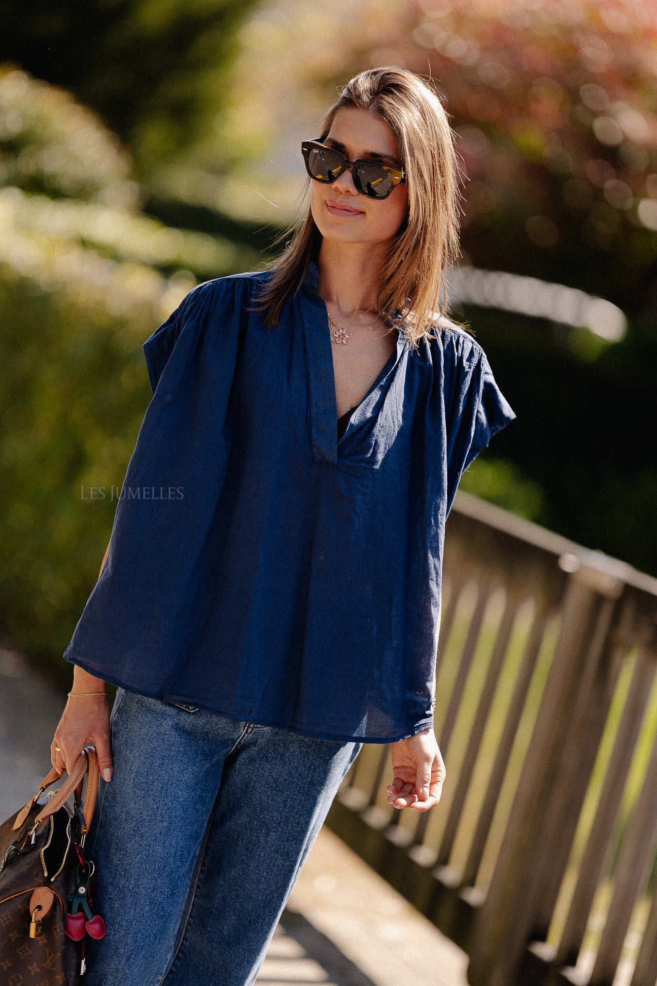 Portia blouse navy