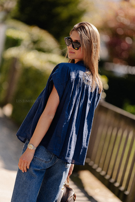 Les Jumelles Portia blouse navy