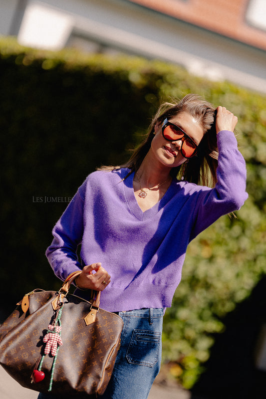 Les Jumelles Cosette V-neck jumper violet