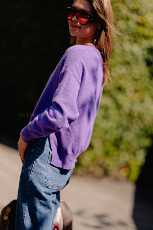 Les Jumelles Cosette V-neck jumper violet