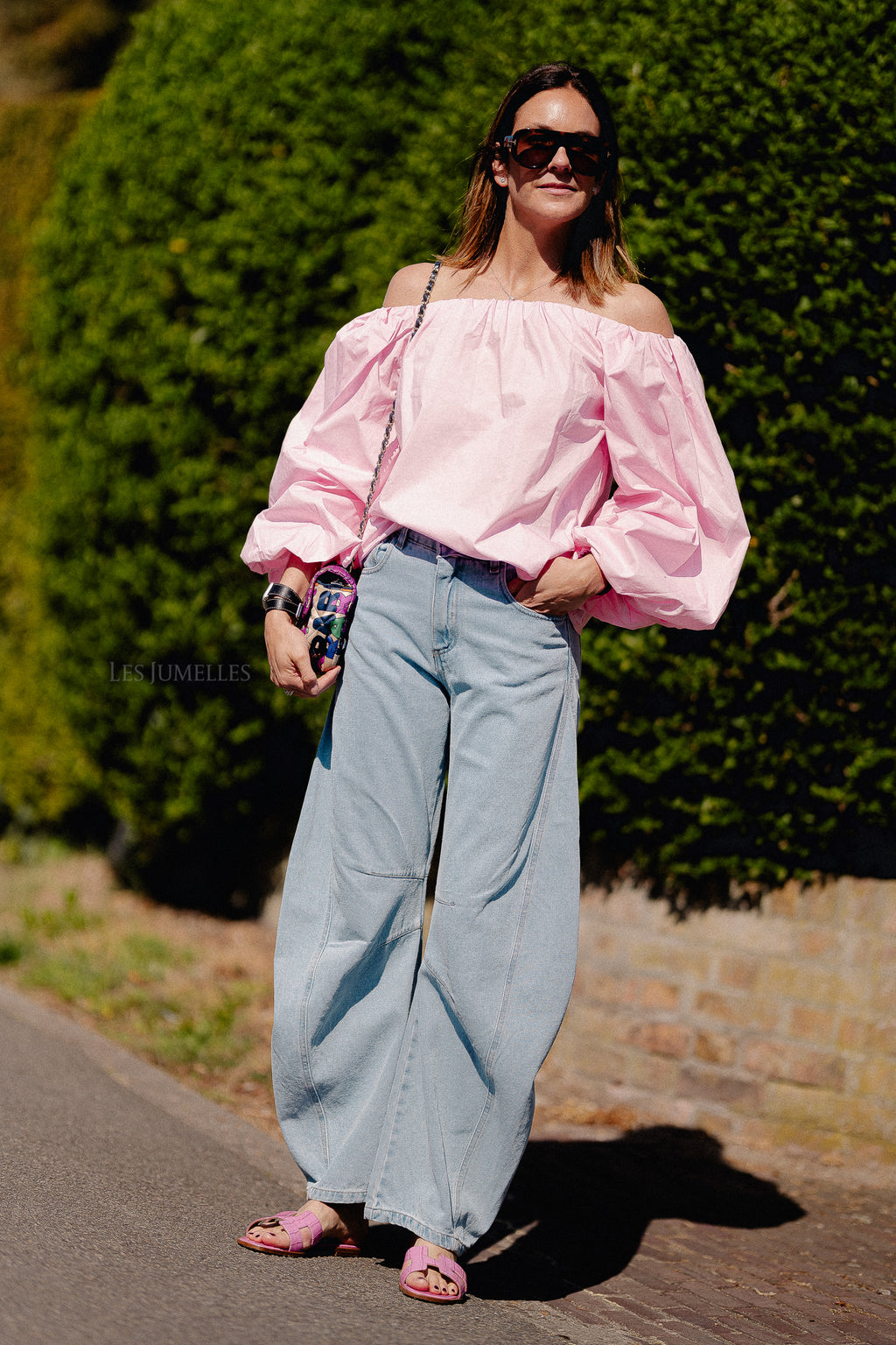 Fran off shoulder blouse pink