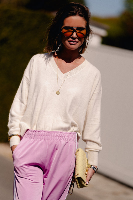 Les Jumelles Cosette V-neck jumper off white