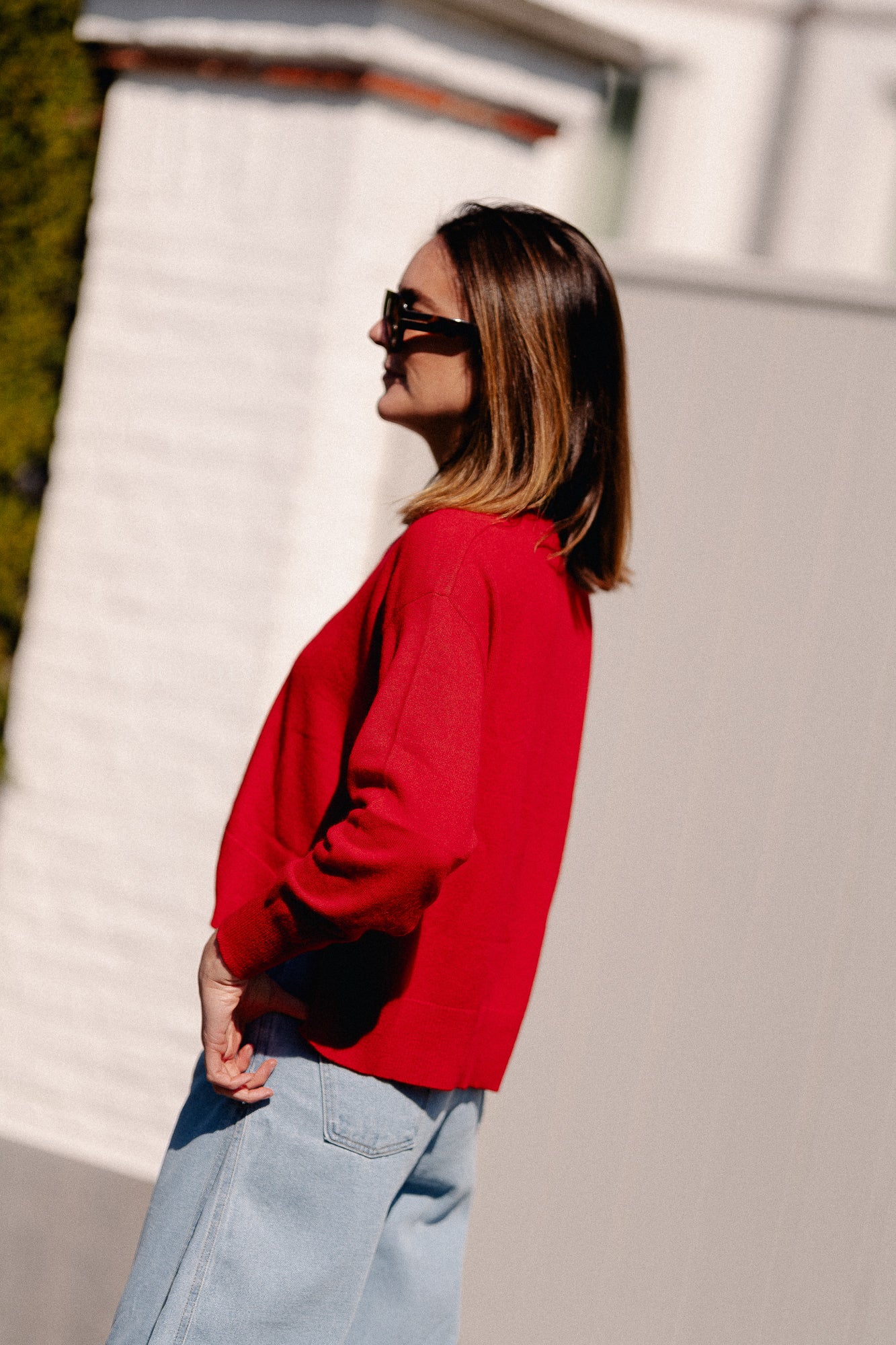 Cosette V-neck jumper red