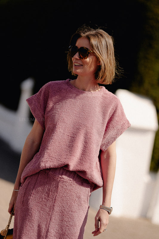 Les Jumelles Annabelle SS terry shirt marsala