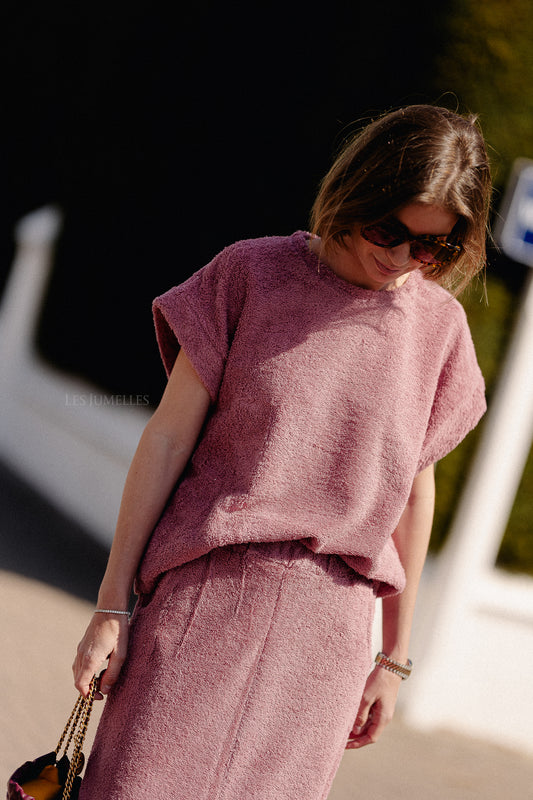 Les Jumelles Annabelle SS terry shirt marsala