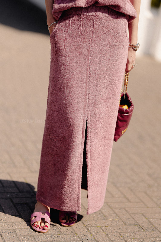 Les Jumelles Annabelle terry skirt marsala