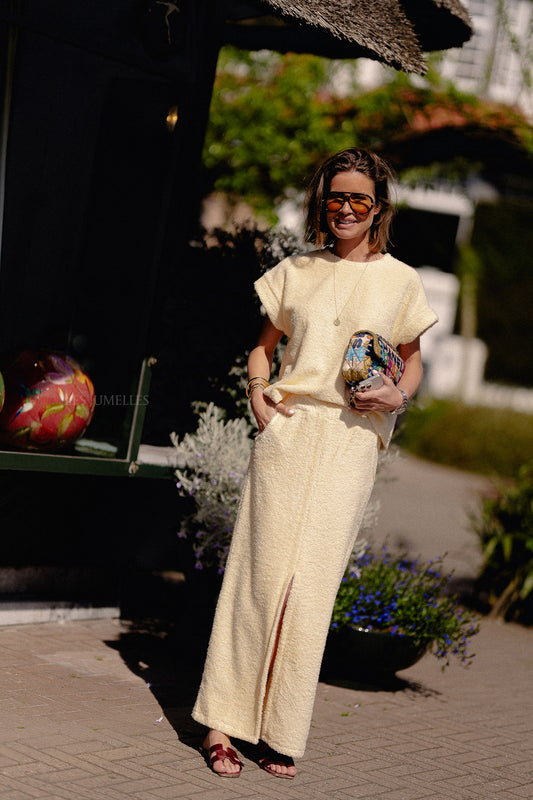 Les Jumelles Annabelle terry skirt butter yellow