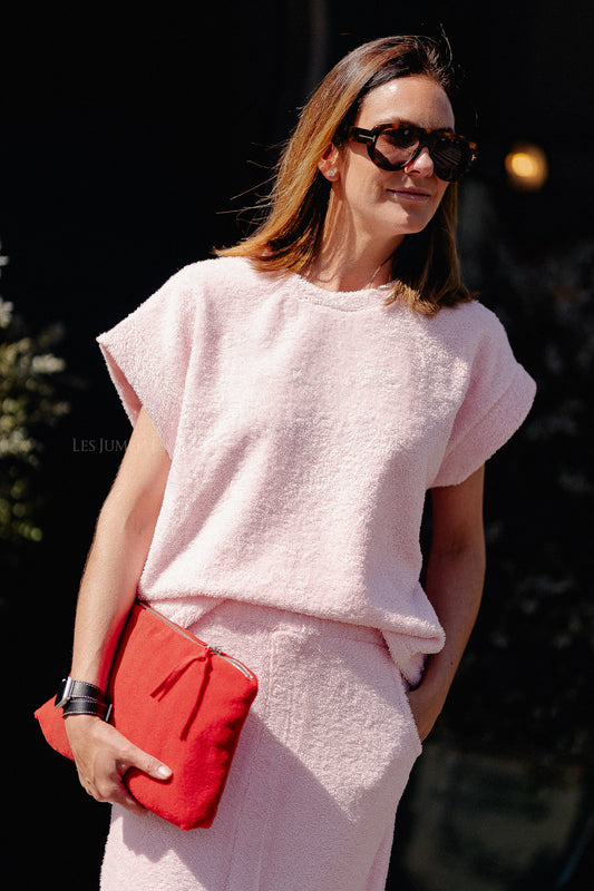 Les Jumelles Annabelle SS terry shirt baby pink