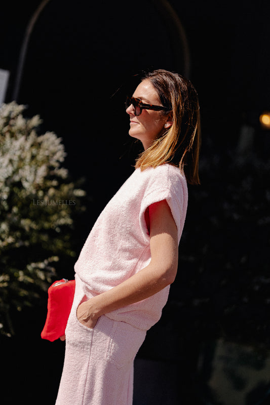 Les Jumelles Annabelle SS terry shirt baby pink