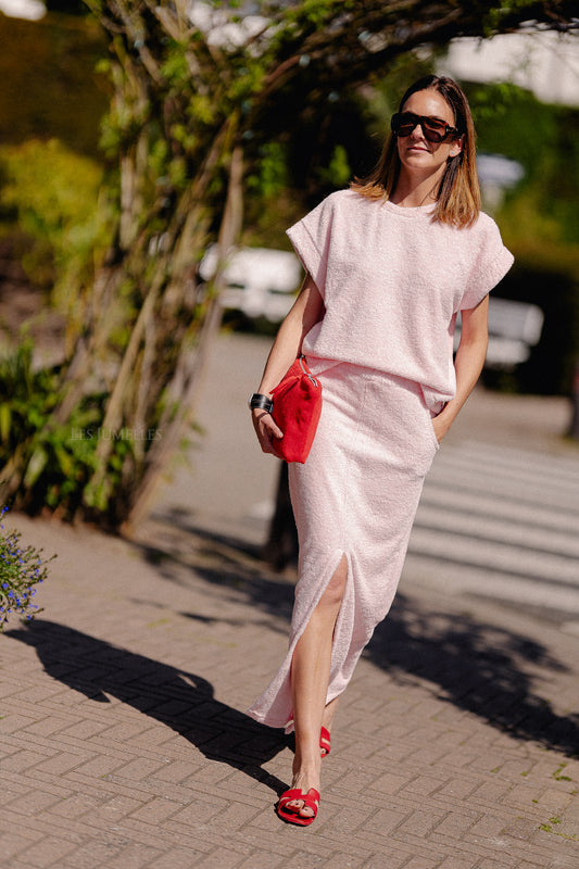Les Jumelles Annabelle terry skirt baby pink
