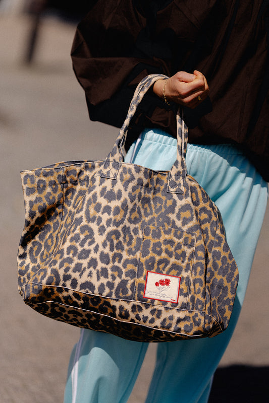 Les Jumelles Leopa canvas Camila bag