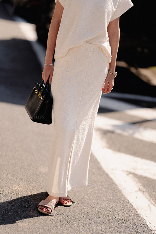 Les Jumelles Annabelle terry skirt ecru
