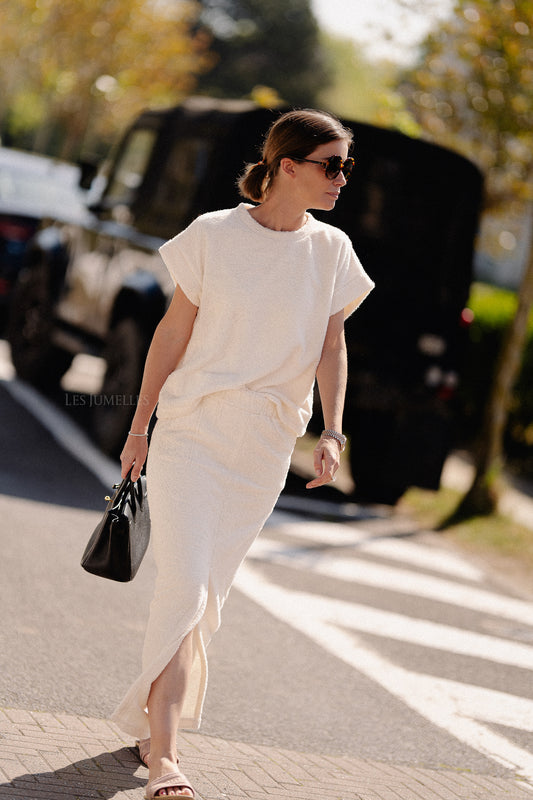 Les Jumelles Annabelle terry skirt ecru