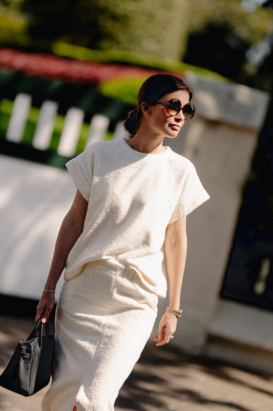 Les Jumelles Annabelle SS terry shirt ecru