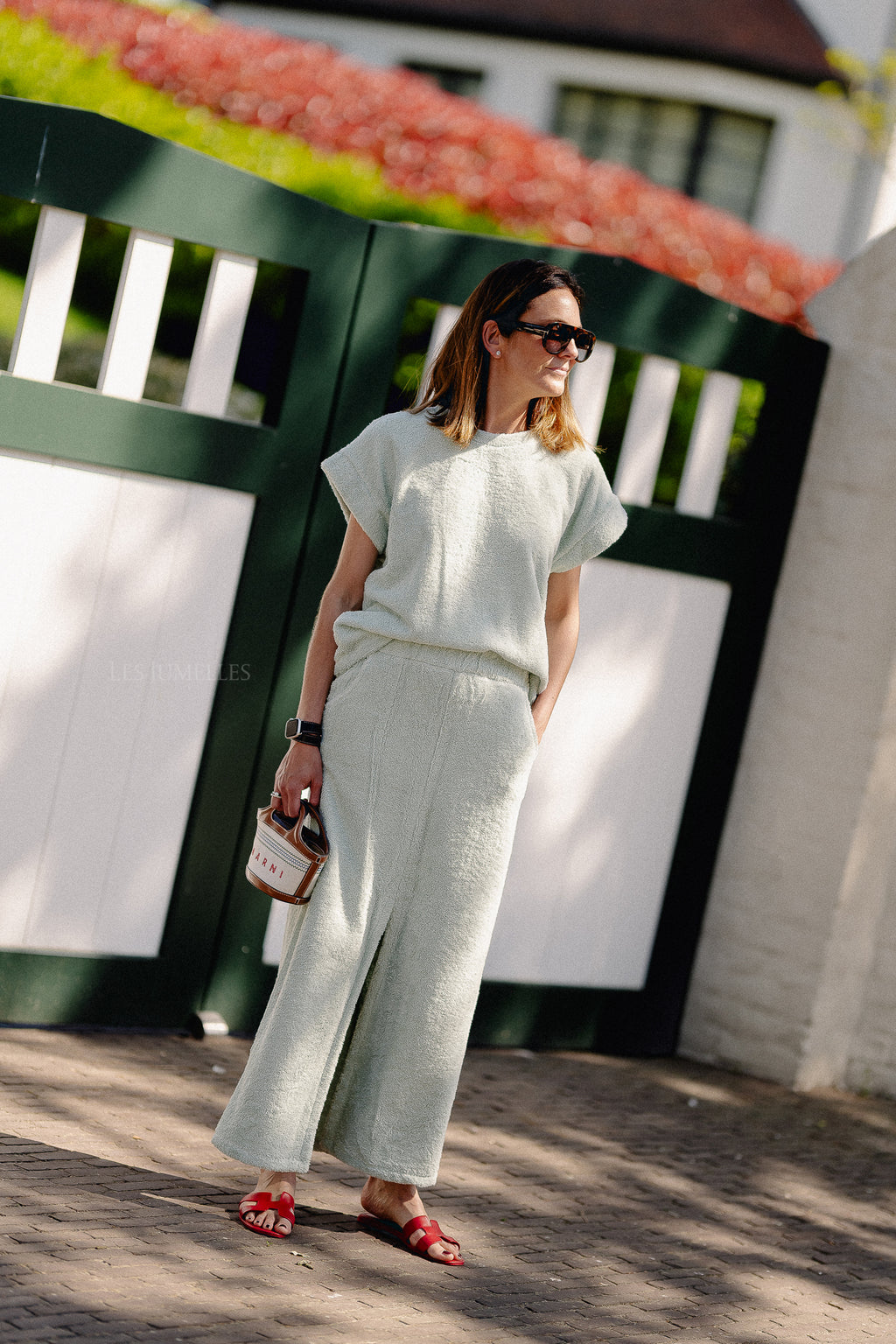 Annabelle terry skirt mint green