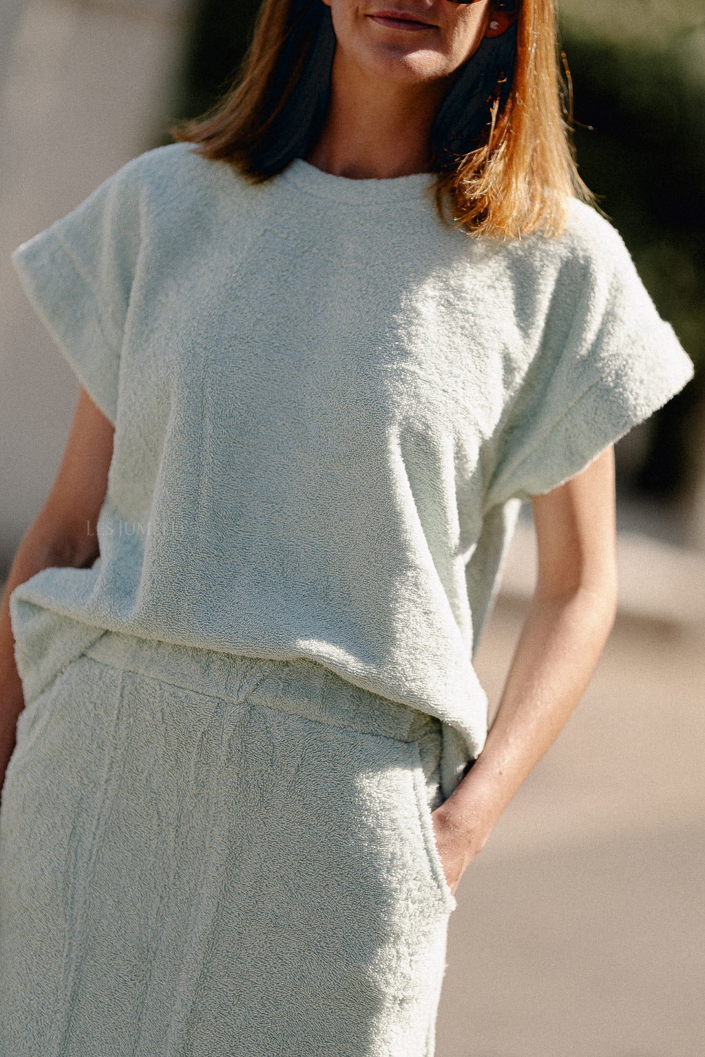 Annabelle SS terry shirt mint green