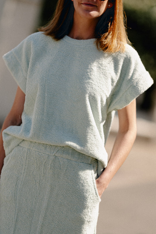 Les Jumelles Annabelle SS terry shirt mint green