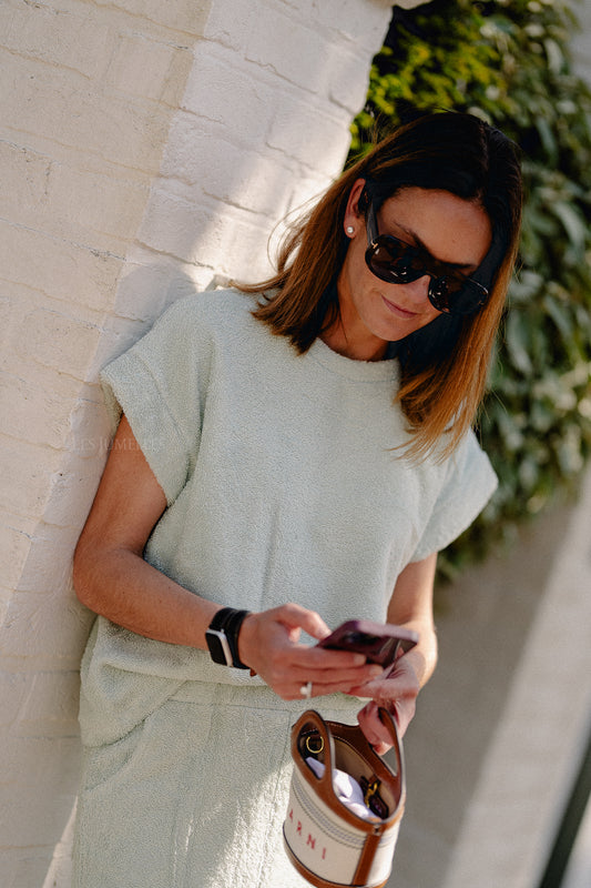 Les Jumelles Annabelle SS terry shirt mint green