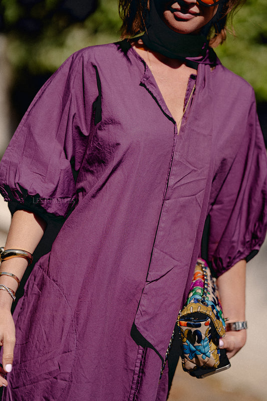 Les Jumelles Bonnie long dress aubergine