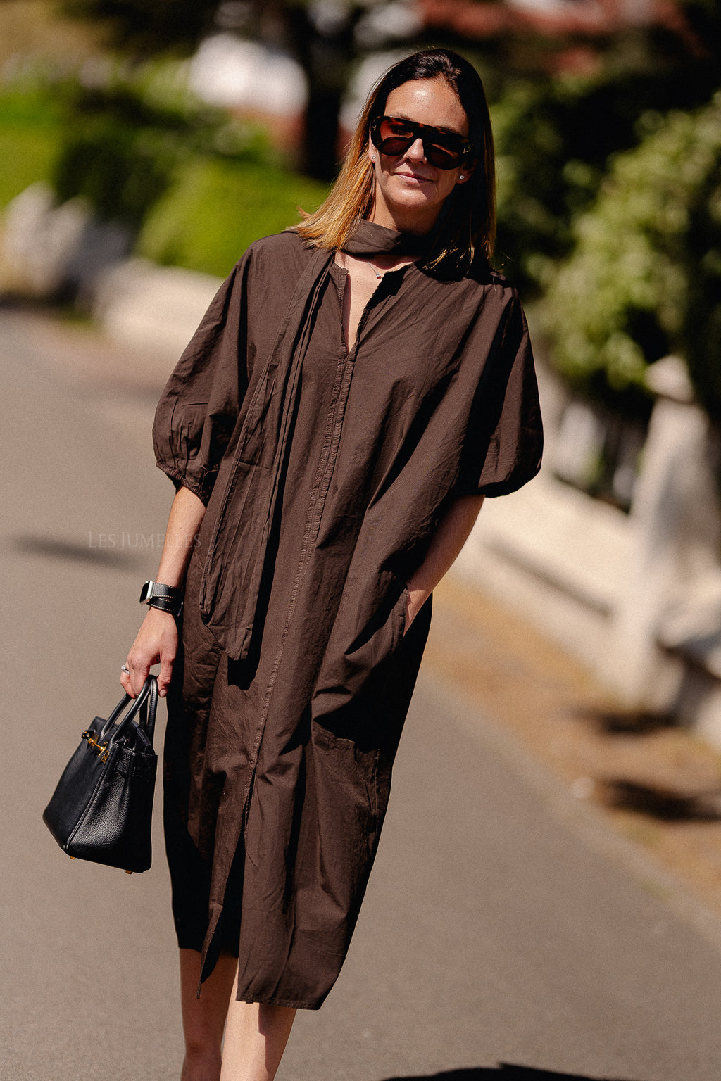 Bonnie long dress dark brown