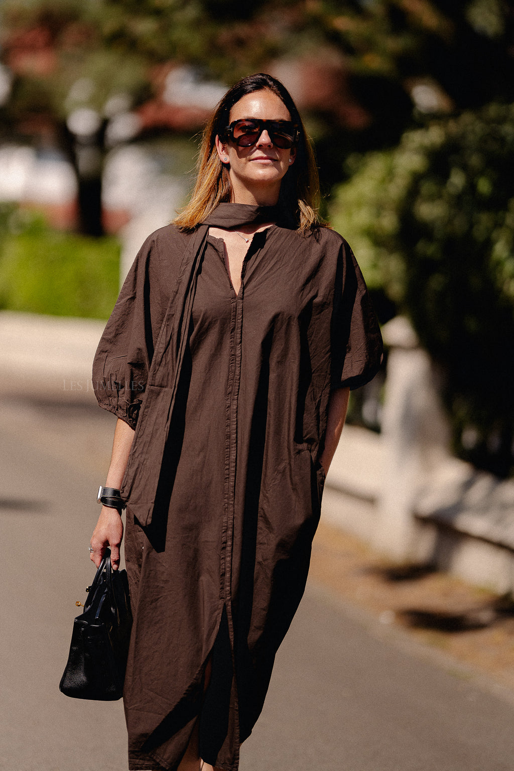 Bonnie long dress dark brown