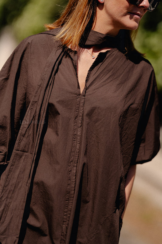 Les Jumelles Bonnie long dress dark brown
