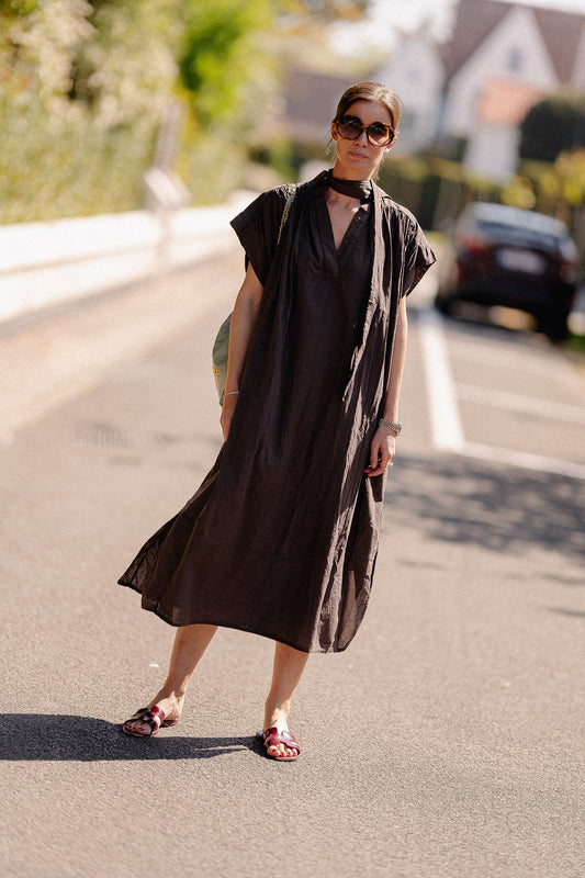 Les Jumelles Portia dress hot chocolate