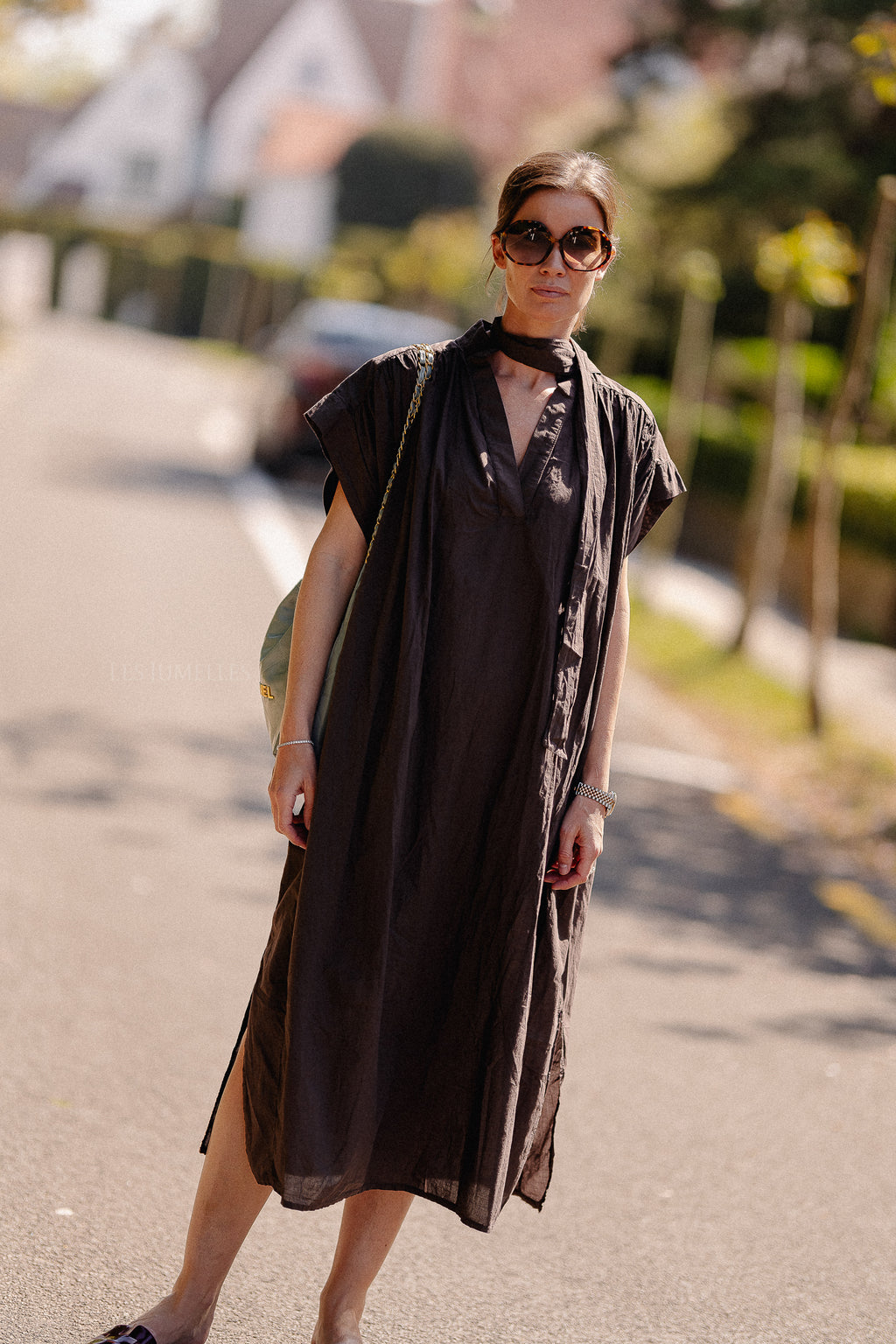 Portia dress hot chocolate