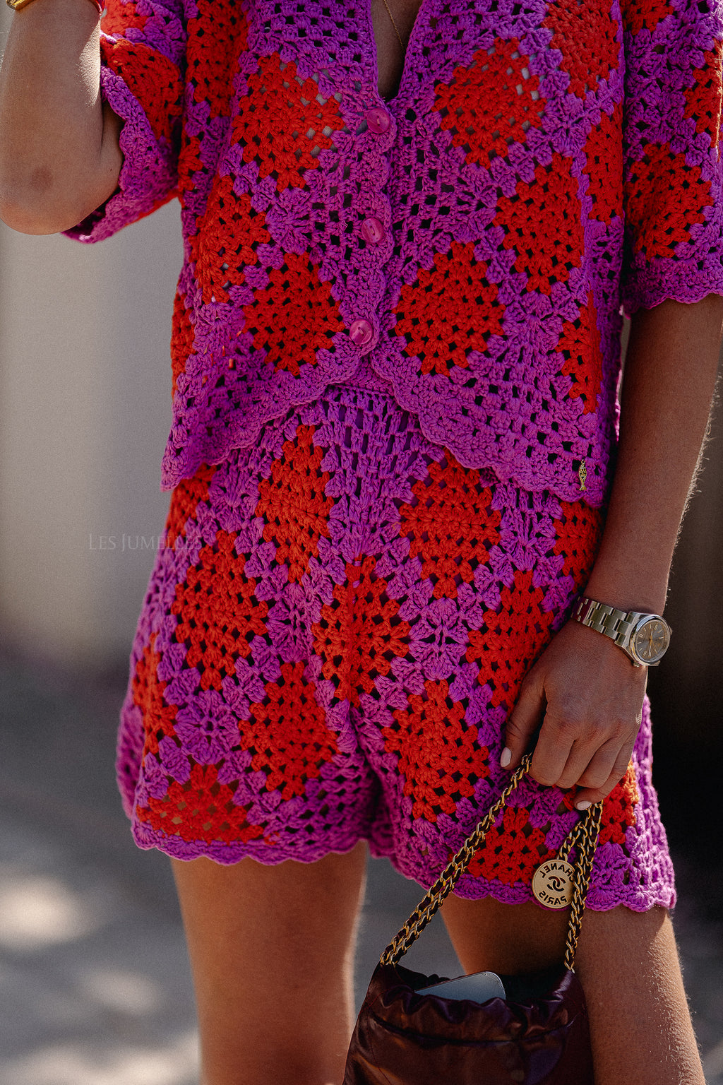 Loca short vivid viola/sunset orange