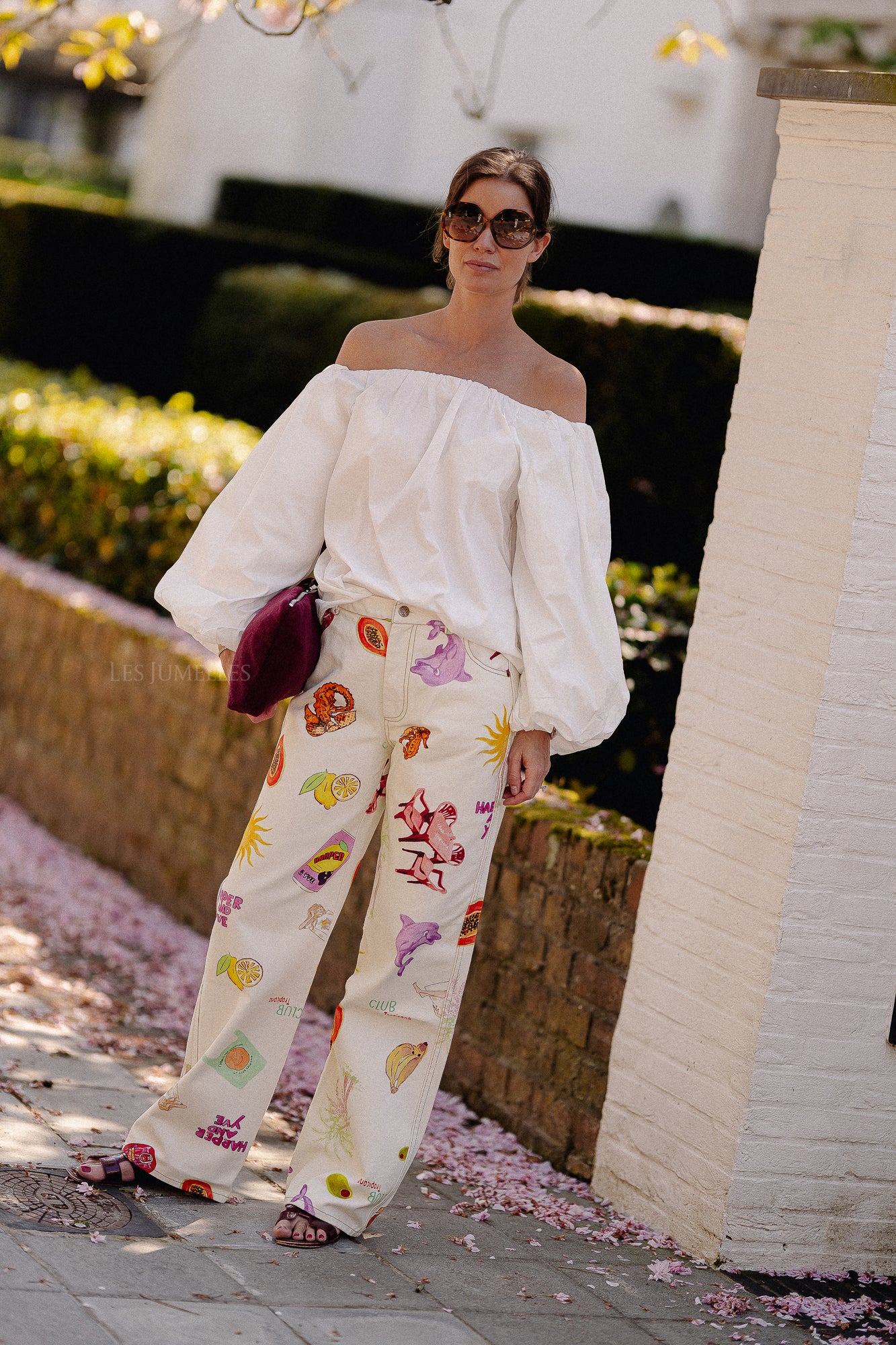 Fran Off-Shoulder-Bluse weiß