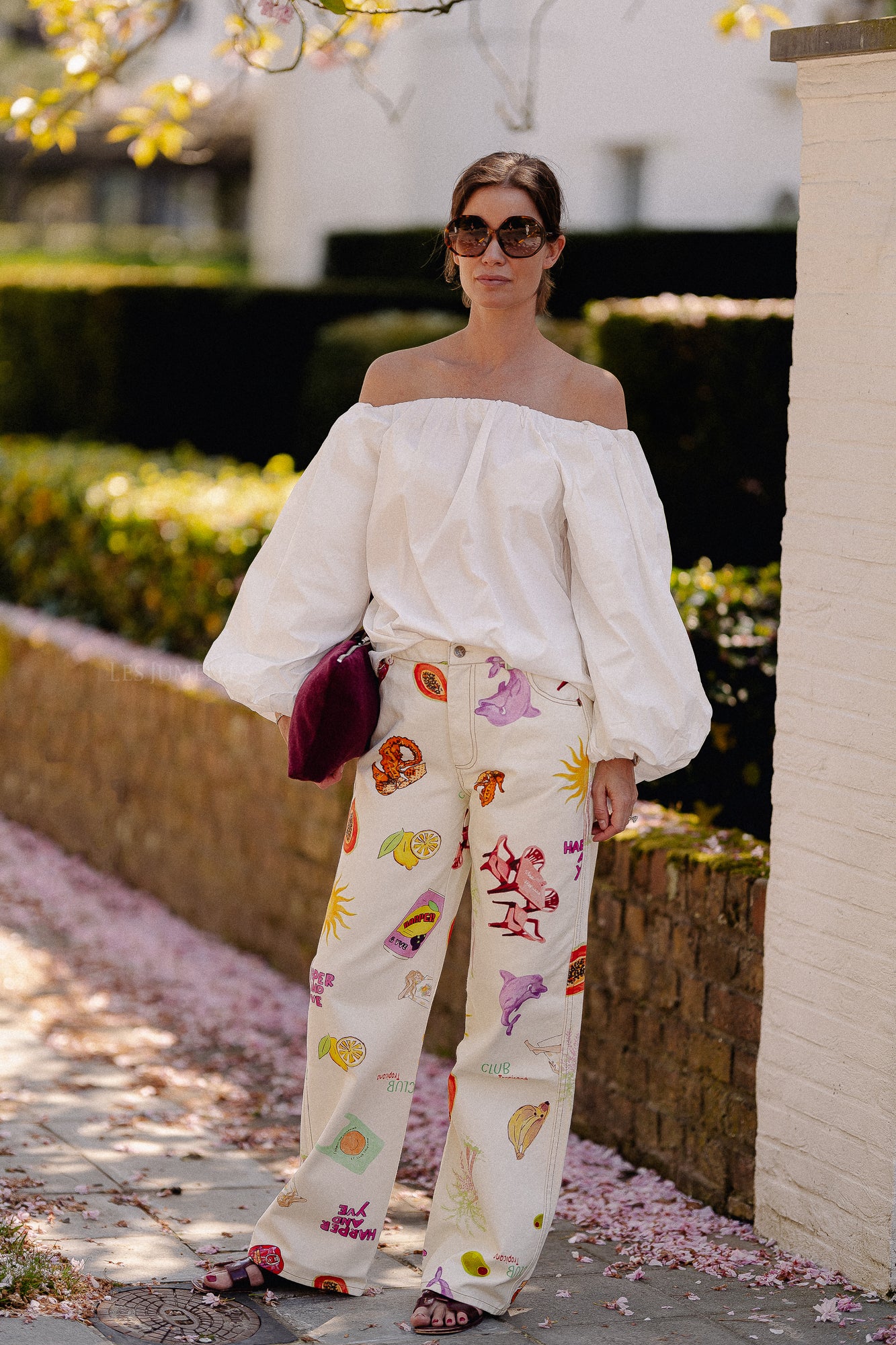 Fran Off-Shoulder-Bluse weiß