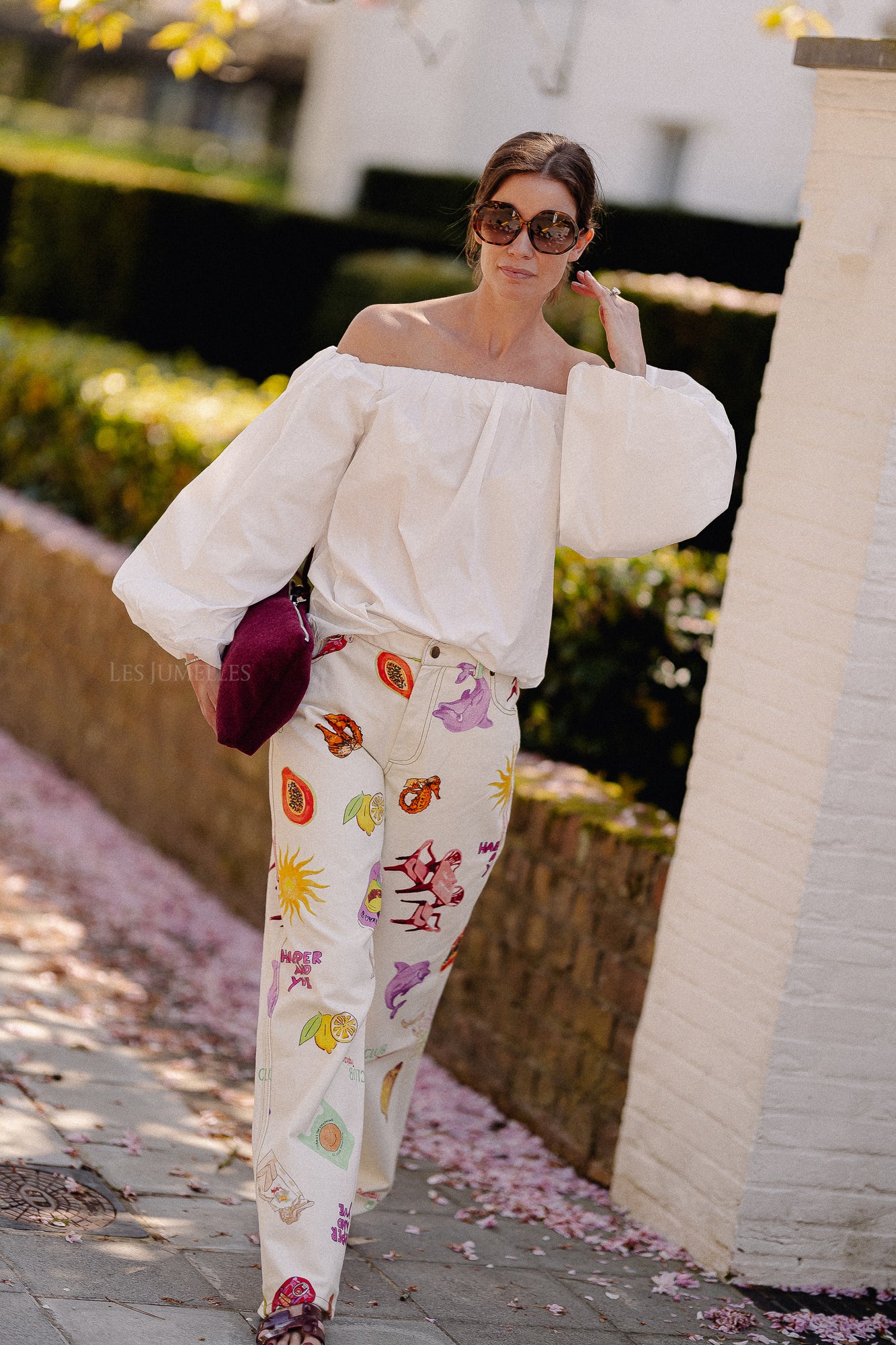 Fran Off-Shoulder-Bluse weiß