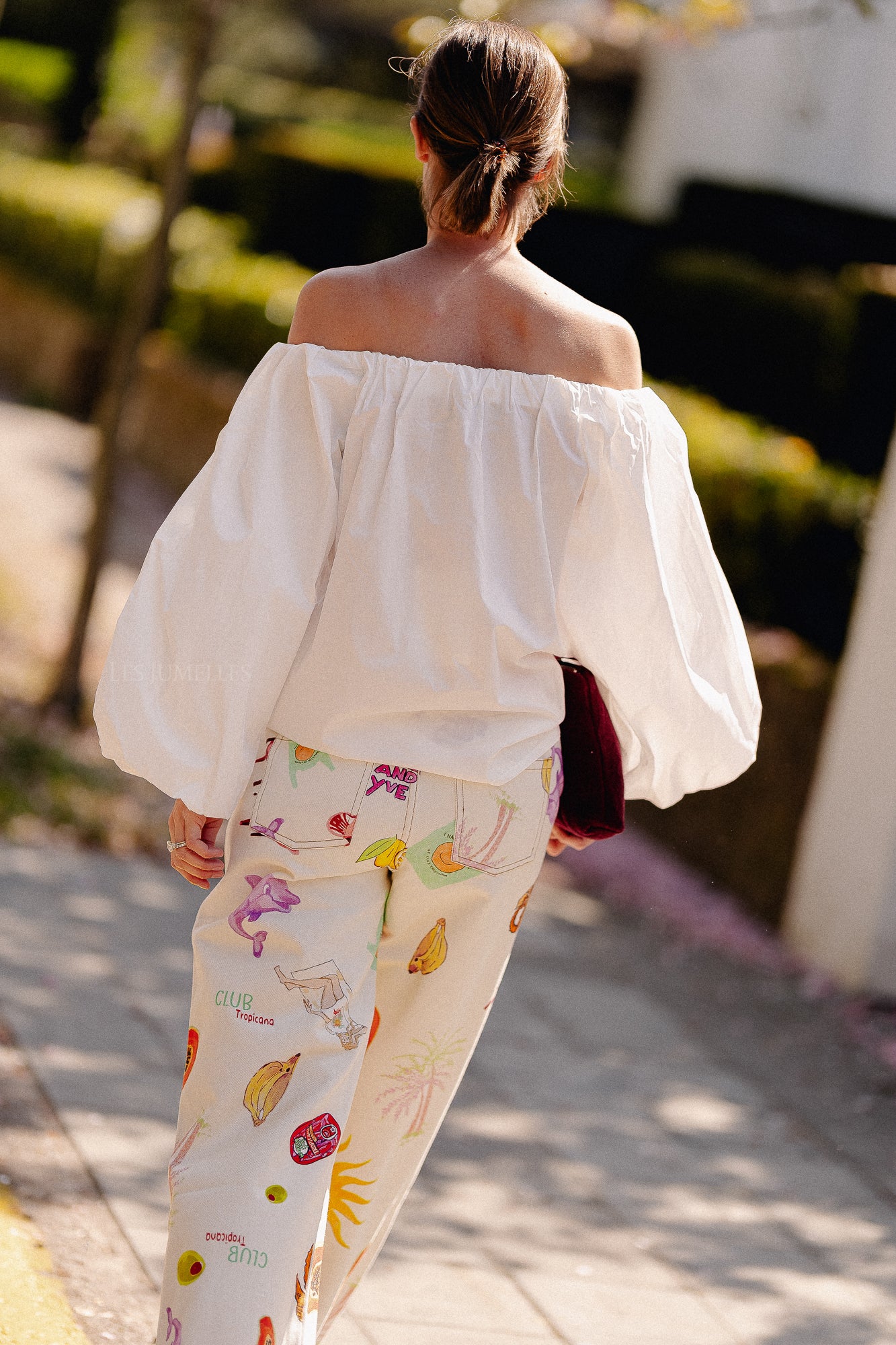 Fran Off-Shoulder-Bluse weiß