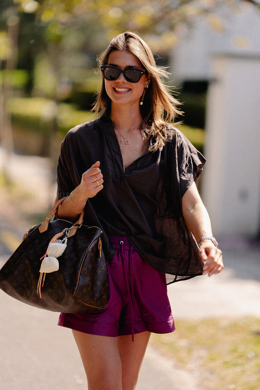 Les Jumelles Portia blouse hot chocolate