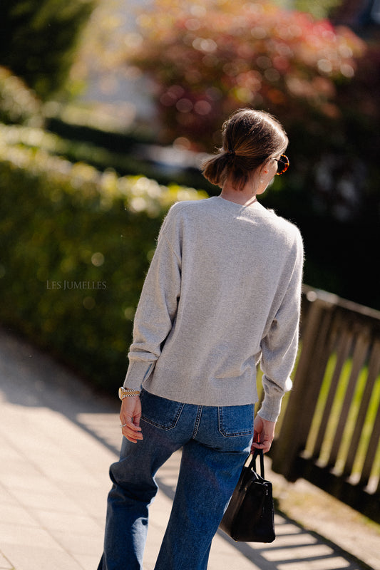 Les Jumelles Cosette V-neck jumper light grey