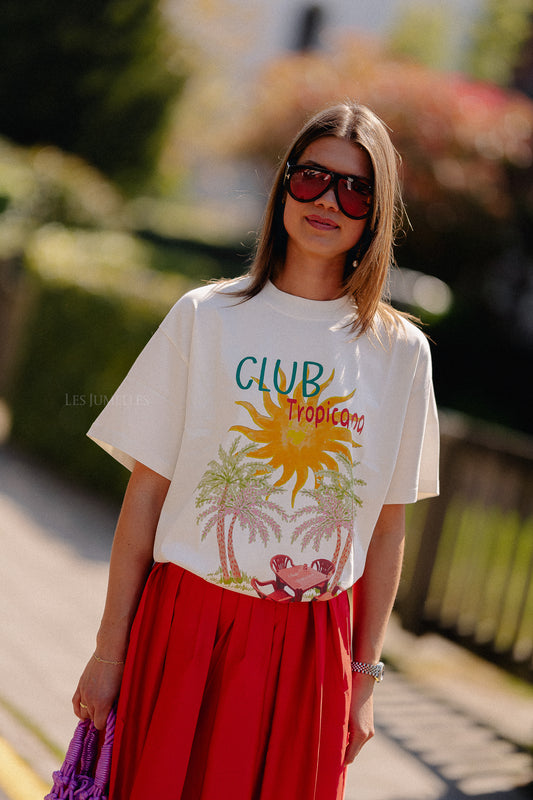 Les Jumelles Tropical T-shirt off white