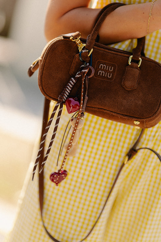 Les Jumelles Teddy bear keychain chocolate brown