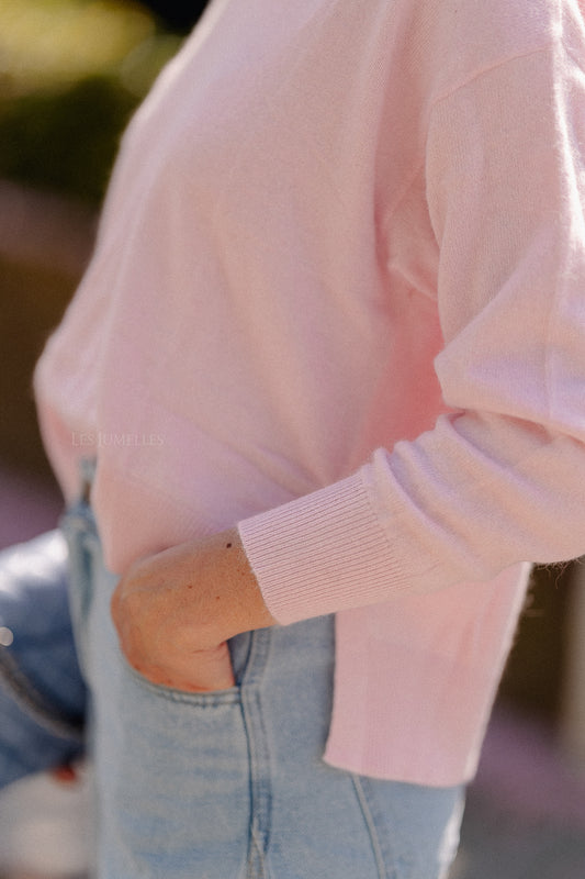 Les Jumelles Cosette V-neck jumper baby rose