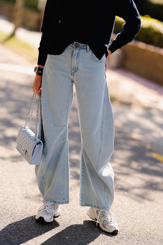 Les Jumelles Jada barrel jeans blue
